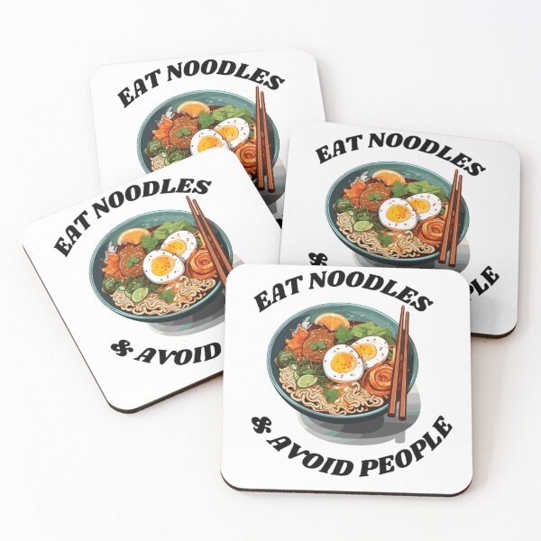 Item preview, Eat Noodles And Avoid People Funny Introvert Ramen Quote designed and sold by Founderpallavi.