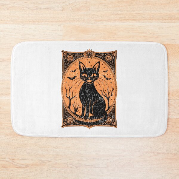 Item preview, Retro Black Halloween Cat with Ornate Vintage Frame Design designed and sold by tlcgiftcenter.