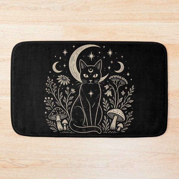 Item preview, Black Cat Moon Magic Crescent Moon Stars Witchy Celestial designed and sold by HYPNK.