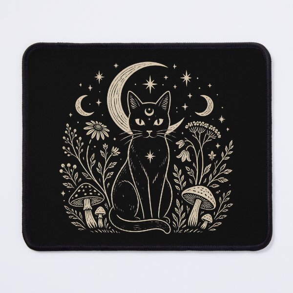 Item preview, Black Cat Moon Magic Crescent Moon Stars Witchy Celestial designed and sold by HYPNK.