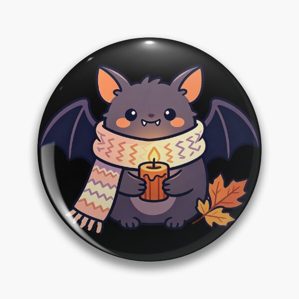 Item preview, Cozy Bat with Candle & Scarf 1– Cute Autumn Halloween Sticker designed and sold by urmoments.