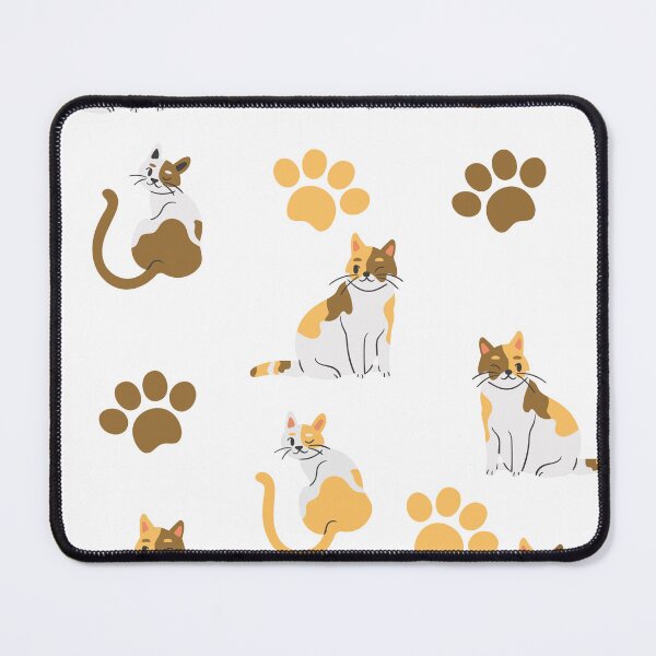 Item preview, Cute Calico Cats and Paw prints seamless pattern designed and sold by serotonin75114.