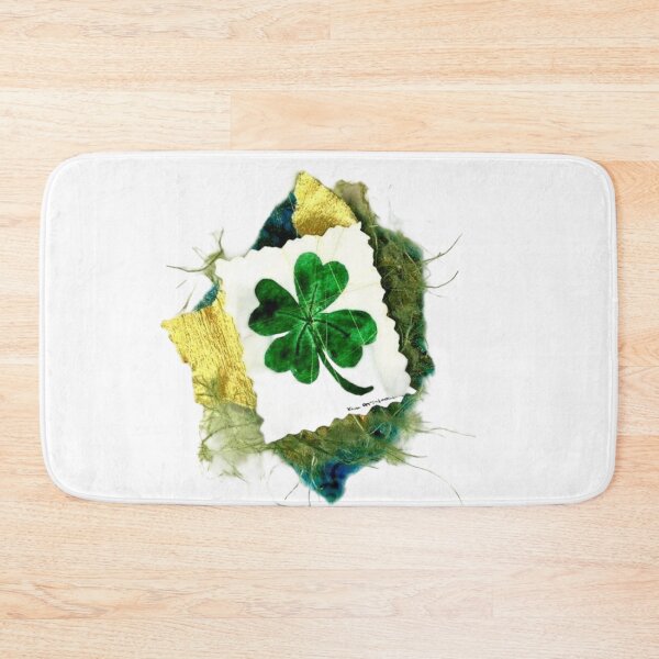 Item preview, Four Leaf Clover watercolor on art papers of green and gold. designed and sold by aswoa.