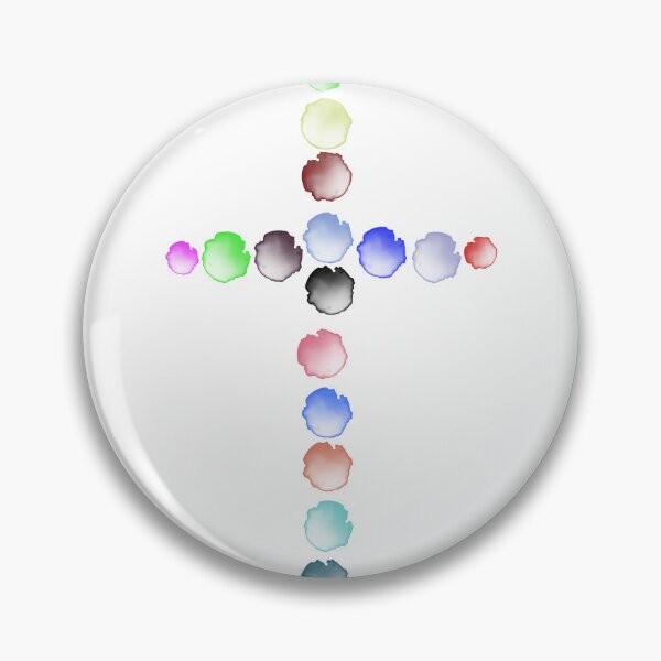 Item preview, Watercolor Ink Blobs Cross Colorful Rainbow Dotted Cross Symbol designed and sold by Akanyoni Studio .