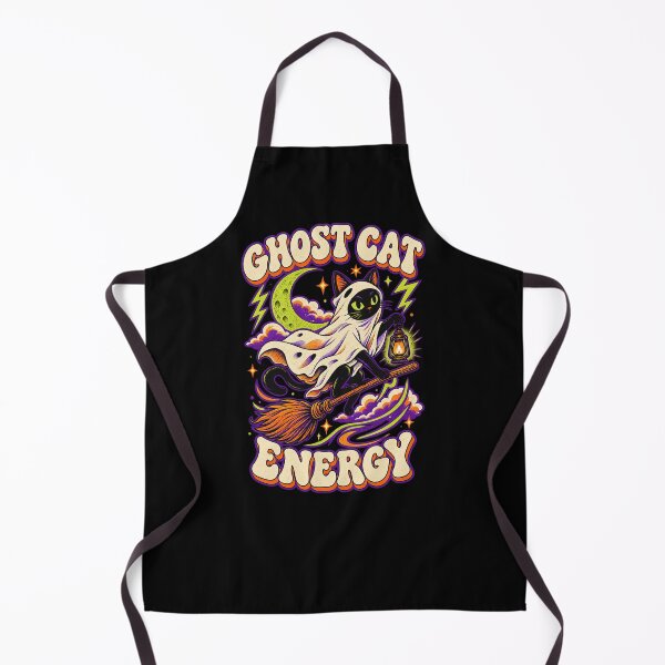 Item preview, Ghost Cat Energy - Psychedelic 70s Halloween Flying Cat designed and sold by StudioSand.