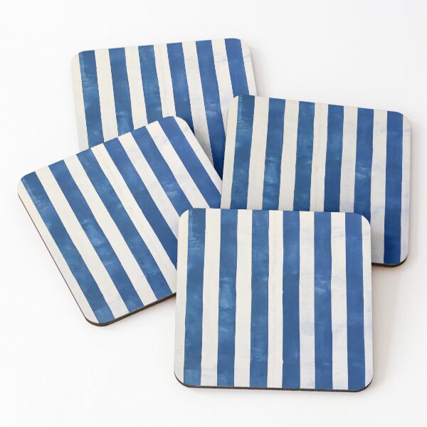 Item preview, Coastal Mediterranean Blue and White Stripes Pattern designed and sold by KsaveraArt.