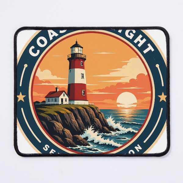 Item preview, Retro Lighthouse Ocean Travel Badge designed and sold by ArtifactVerse.