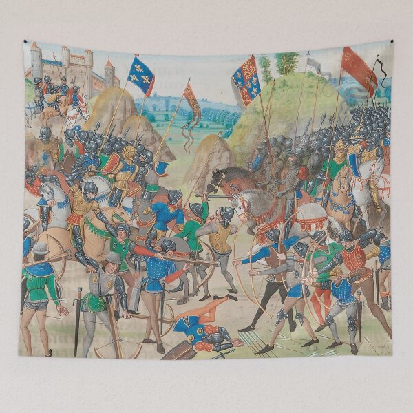 Item preview, Medieval Battle Wall Art, Battle of Poitiers 1356 Print, Knights and Archers, Froissart Chronicles designed and sold by RickE.