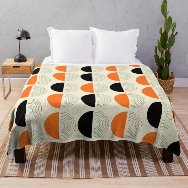 Item preview, Orange Black Lines Big Half Circles designed and sold by Swish-Designs.