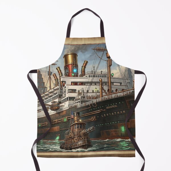 Item preview, Steampunk Leviathan Steamship in Industrial City Harbour designed and sold by ArtworkNorth.