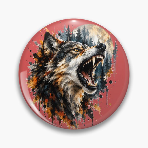Item preview, Wild Spirit: Snarling Watercolor Wolf and Full Moon designed and sold by Dundys.