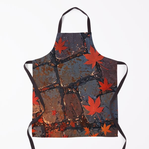 Item preview, Japanese Autumn Maple Leaves on Cobblestone Street — Anime Style Momiji Fall Pattern designed and sold by LYAN-STORE.