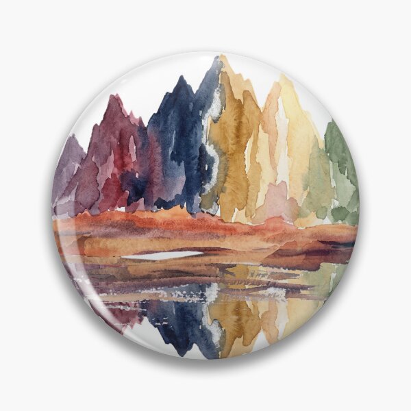 Item preview, Watercolor Mountains with Lake Reflection designed and sold by teemsa.