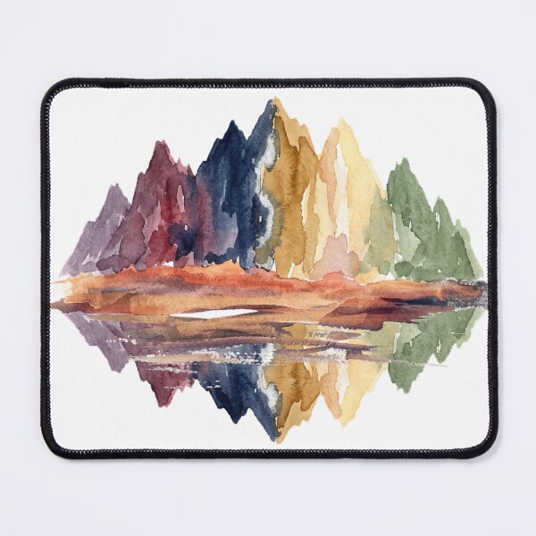 Item preview, Watercolor Mountains with Lake Reflection designed and sold by teemsa.