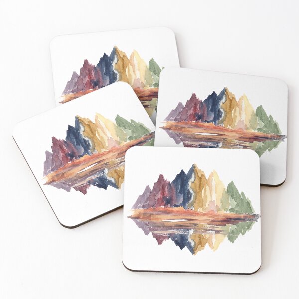 Item preview, Watercolor Mountains with Lake Reflection designed and sold by teemsa.