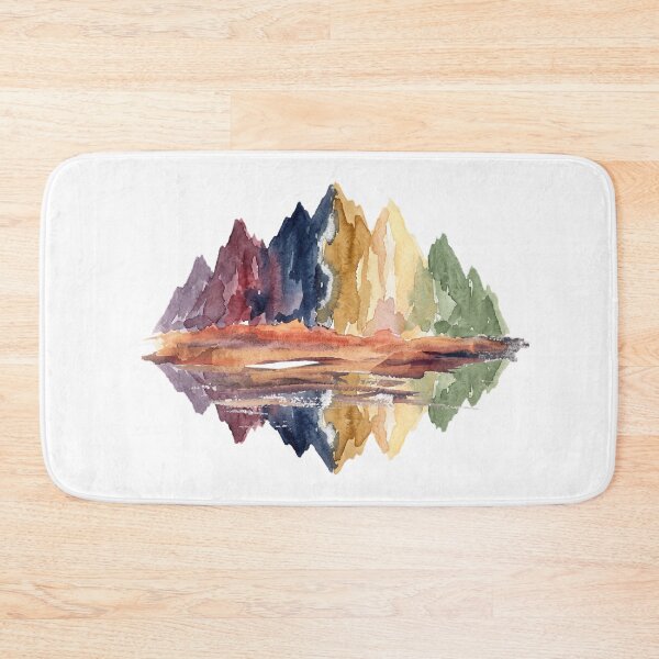Item preview, Watercolor Mountains with Lake Reflection designed and sold by teemsa.