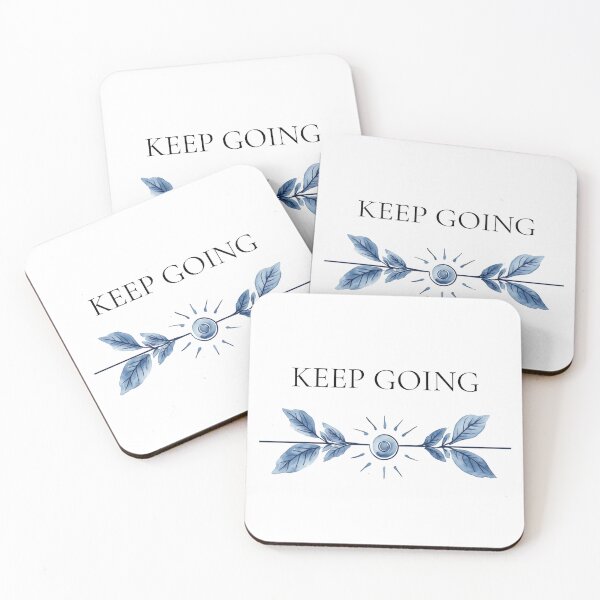 Item preview, Keep Going - Minimalist Blue Sun & Botanical Female Empowerment Quote designed and sold by emiliacreations.