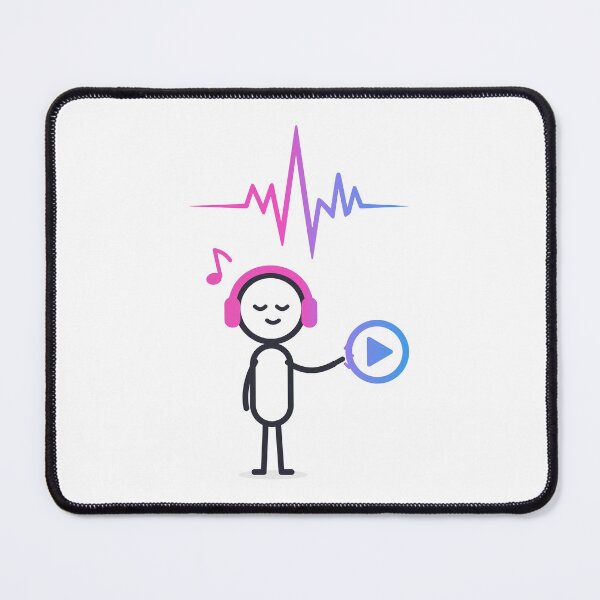 Item preview, Music Lover With Headphones Pressing Play designed and sold by NeoFineFrame.