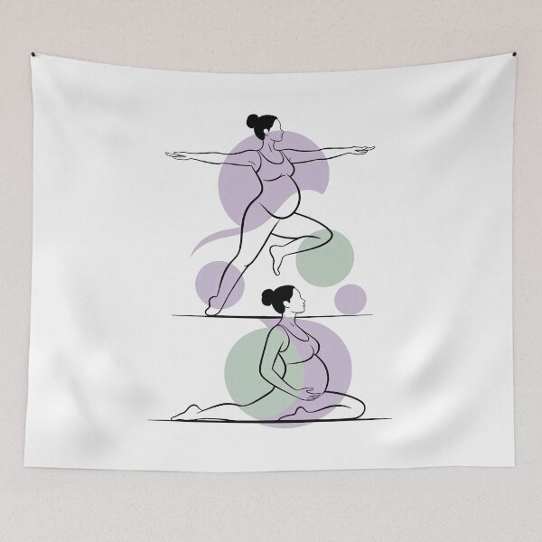 Item preview, Stacked Warrior Kneeling Yoga Poses Prenatal designed and sold by 108stillness.