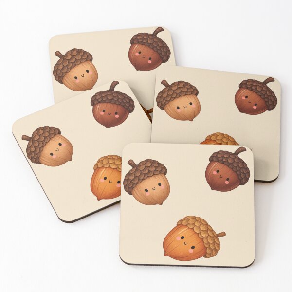 Item preview, Cute Acorn Pattern – Smiling Fall Acorns Autumn Pattern designed and sold by SnugbugStudios.