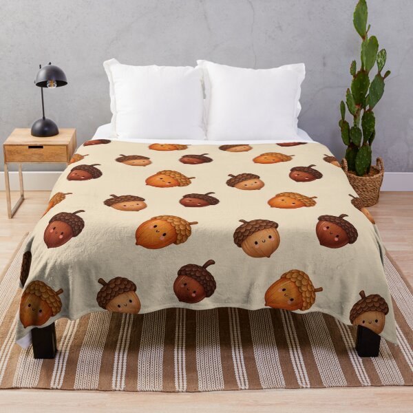 Item preview, Cute Acorn Pattern – Smiling Fall Acorns Autumn Pattern designed and sold by SnugbugStudios.