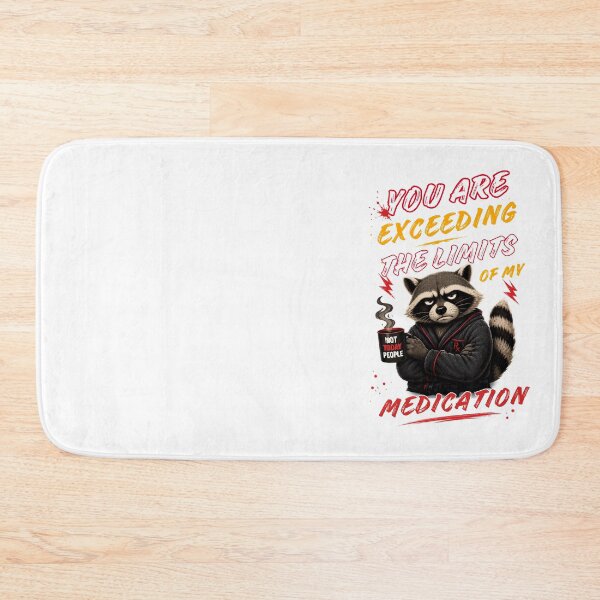 Item preview, Warning! Patience Running Low. Funny Irritated Raccoon Medication Humor Design. designed and sold by Creative-Sanc.