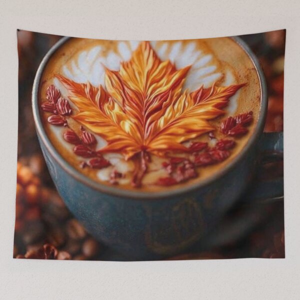 Item preview, Cozy Autumn Maple Leaf Latte Art — Pumpkin Spice Coffee Aesthetic designed and sold by LYAN-STORE.