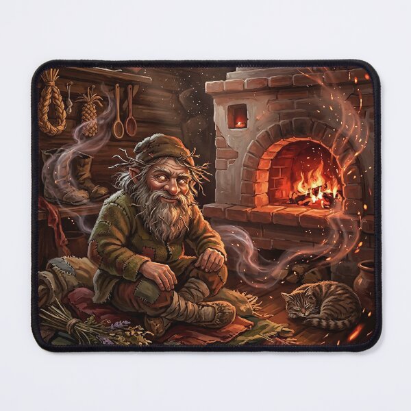 Item preview, Domovoi Gnome - Cozy Cottage Folklore Art designed and sold by Lucid Dream Pixel.