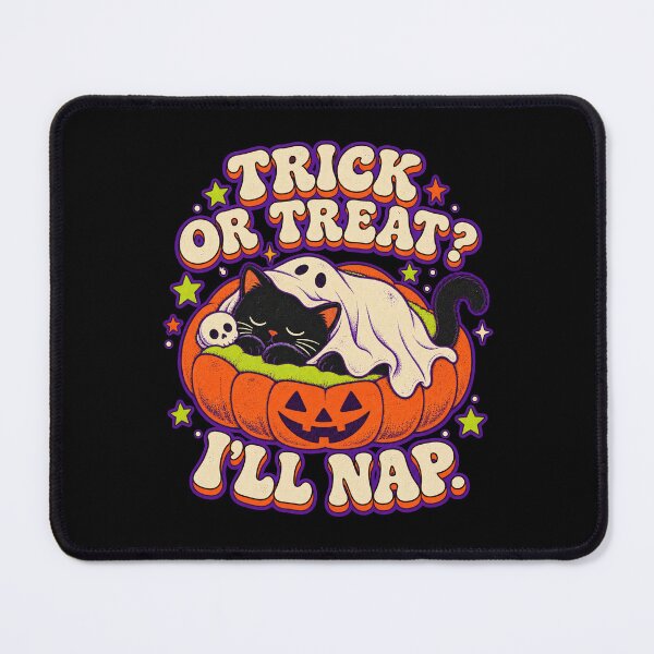 Item preview, Trick or Treat? I'll Nap - Cozy Halloween Cat in Pumpkin Bed designed and sold by StudioSand.