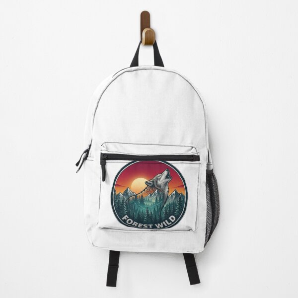 Item preview, Forest Wild Wolf and Mountain Sunset Badge designed and sold by GabeMountainArt.