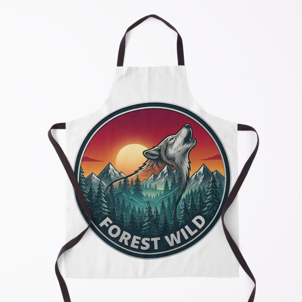 Item preview, Forest Wild Wolf and Mountain Sunset Badge designed and sold by GabeMountainArt.