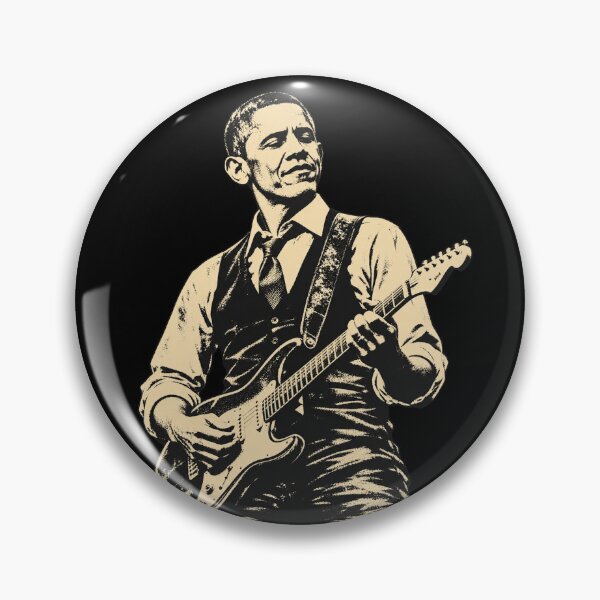 Item preview, obama  playing guitar  designed and sold by Starry Night Creative Art.