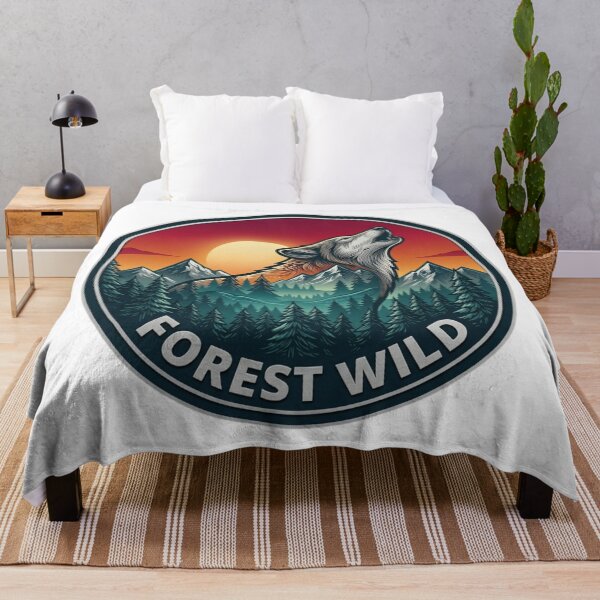 Item preview, Forest Wild Wolf and Mountain Sunset Badge designed and sold by GabeMountainArt.