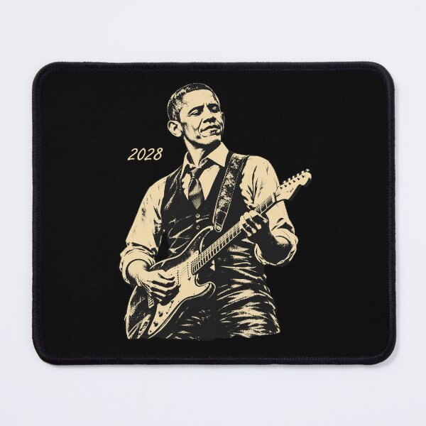 Item preview, obama  playing guitar  designed and sold by Starry Night Creative Art.