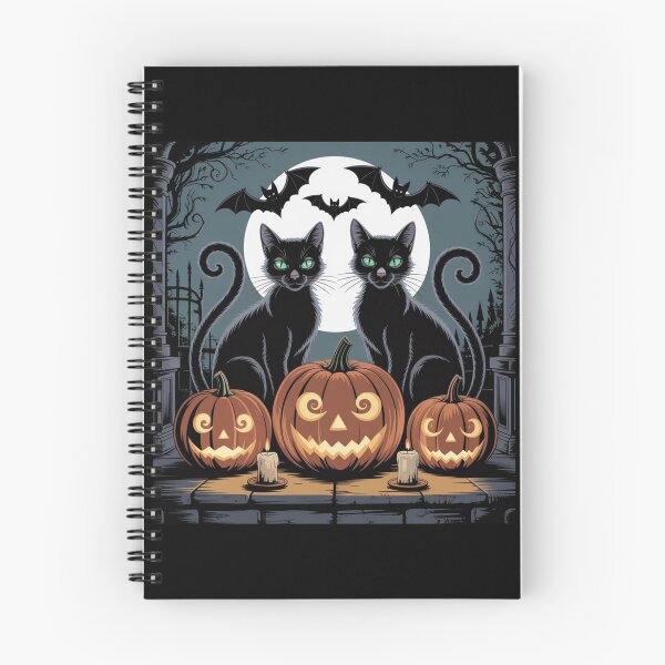 Item preview, Halloween Black Cats and Jack-o'-Lanterns – Spooky Full Moon Night designed and sold by Artxotic Studio.