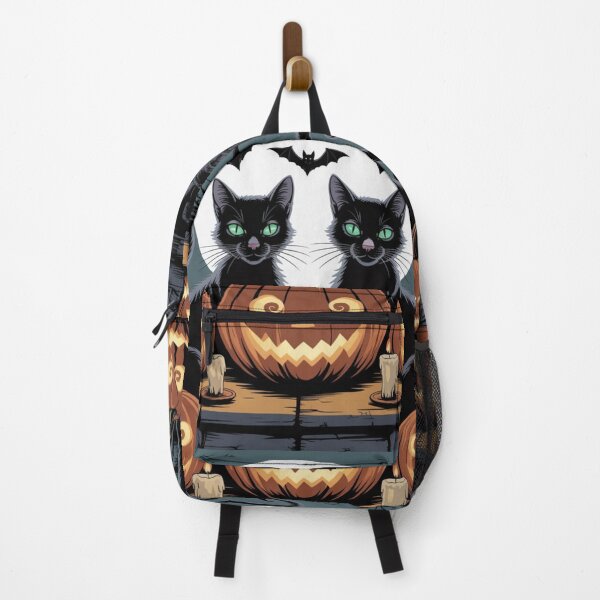 Item preview, Halloween Black Cats and Jack-o'-Lanterns – Spooky Full Moon Night designed and sold by Artxotic Studio.