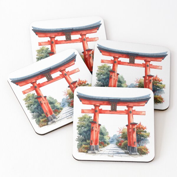 Item preview, Red Torii Gate in Misty Bamboo Forest designed and sold by BetweenForms.