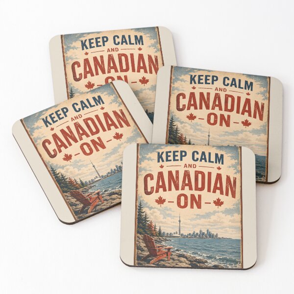 Item preview, Keep Calm and Canadian On Vintage Toronto Skyline Graphic designed and sold by Sybille-Yates.