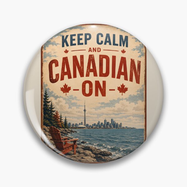Item preview, Keep Calm and Canadian On Vintage Toronto Skyline Graphic designed and sold by Sybille-Yates.