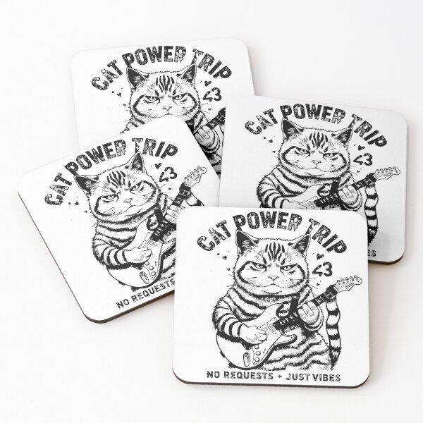 Item preview, Guitar Cat Power Trip Grumpy Cat Rock No Requests Just Vibes designed and sold by HYPNK.