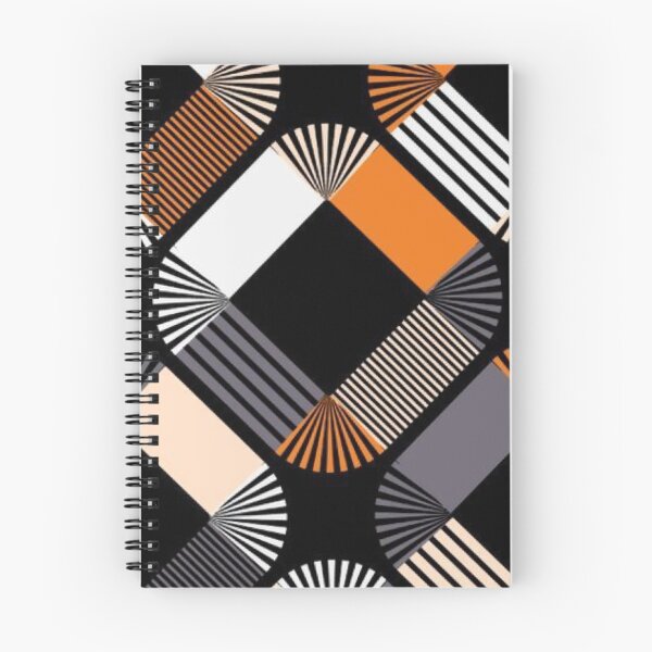 Item preview, Mid-Century Modern Geometric Lattice Pattern — Retro Orange and Charcoal Abstract designed and sold by LYAN-STORE.