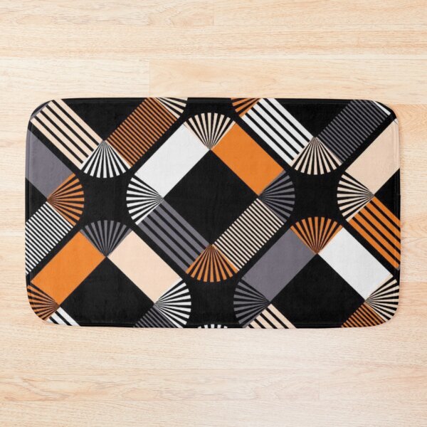 Item preview, Mid-Century Modern Geometric Lattice Pattern — Retro Orange and Charcoal Abstract designed and sold by LYAN-STORE.