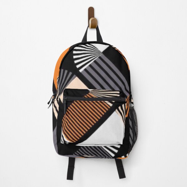 Item preview, Mid-Century Modern Geometric Lattice Pattern — Retro Orange and Charcoal Abstract designed and sold by LYAN-STORE.