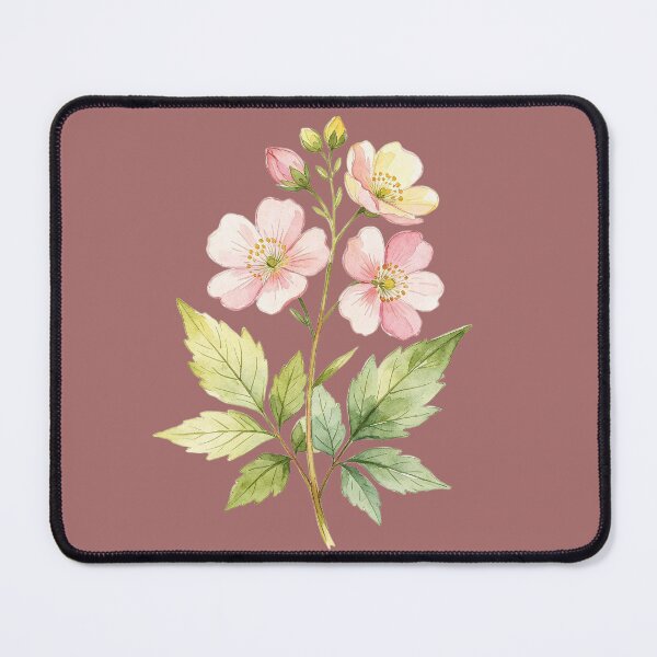 Item preview, Branch of flowers in pink and yellow watercolor designed and sold by mixoubraw.