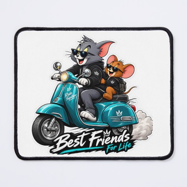 Item preview, Best Friends For Life Tom and Jerry Scooter Riding Sticker designed and sold by PRIME4YOU.