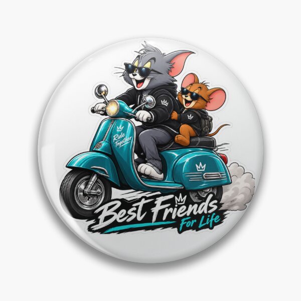 Item preview, Best Friends For Life Tom and Jerry Scooter Riding Sticker designed and sold by PRIME4YOU.