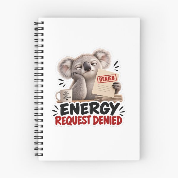 Item preview, Energy Request Denied – Funny Tired Koala Sticker designed and sold by biomood.