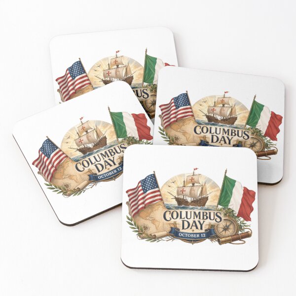 Item preview, Nautical illustration with flags for Columbus Day designed and sold by Nela-&-Lena.