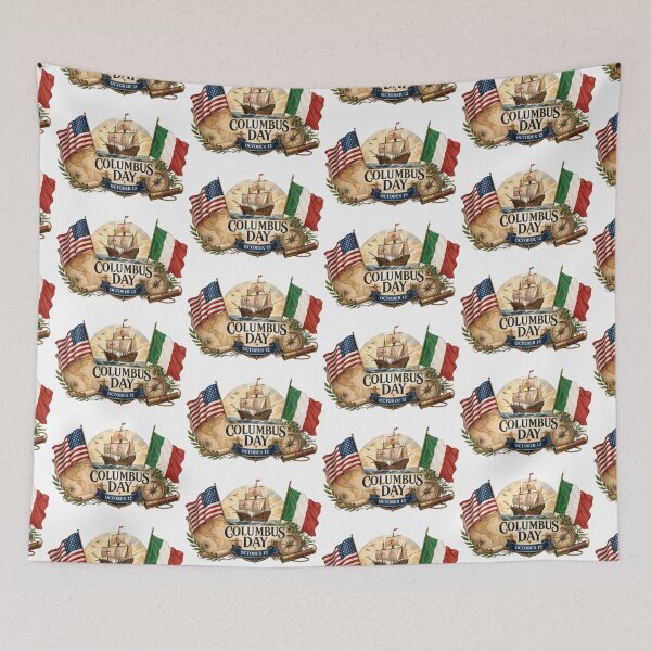 Item preview, Nautical illustration with flags for Columbus Day designed and sold by Nela-&-Lena.
