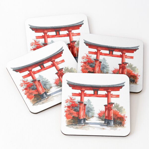 Item preview, Red Torii Gate in Misty Bamboo Forest designed and sold by BetweenForms.